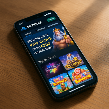 Skyhills Casino - Mobile Platform - iOS and Android Responsive Design